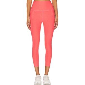 Beyond Yoga Spacedye Out Of Pocket Capri Leggings Coral Glow Heather Small